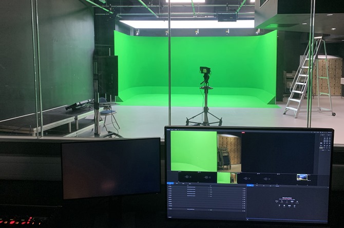 The_new_green-screen_studio_as_seen_from_the_control_room